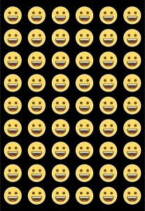 Emoji taustakuva hymynaama musta